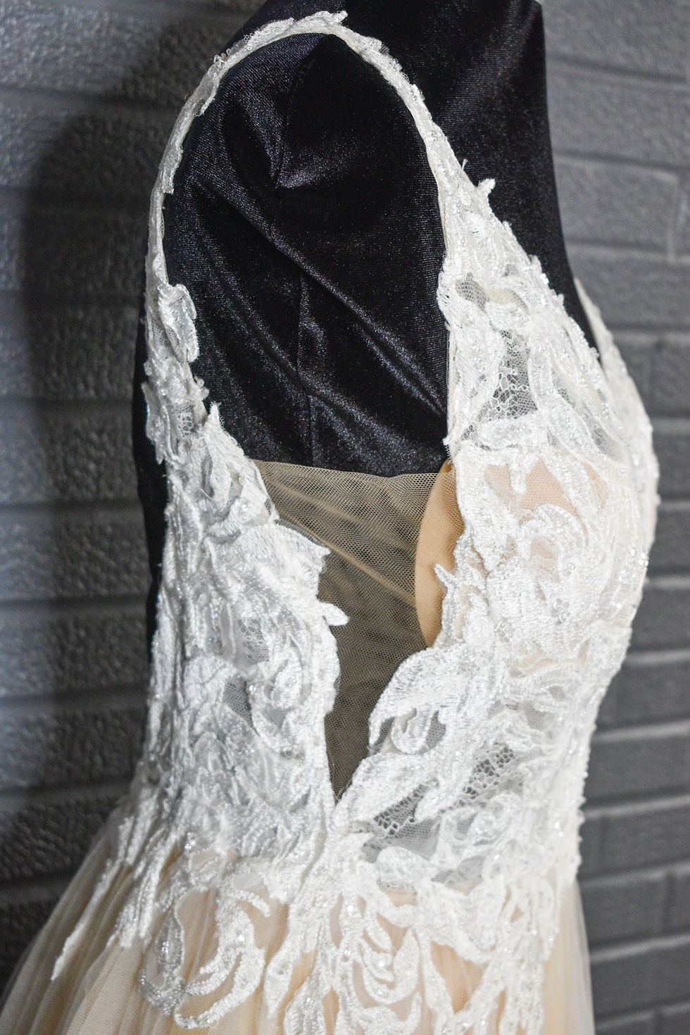 Thumbnail: Ivory/Taupe Wedding Gown- Size 4
