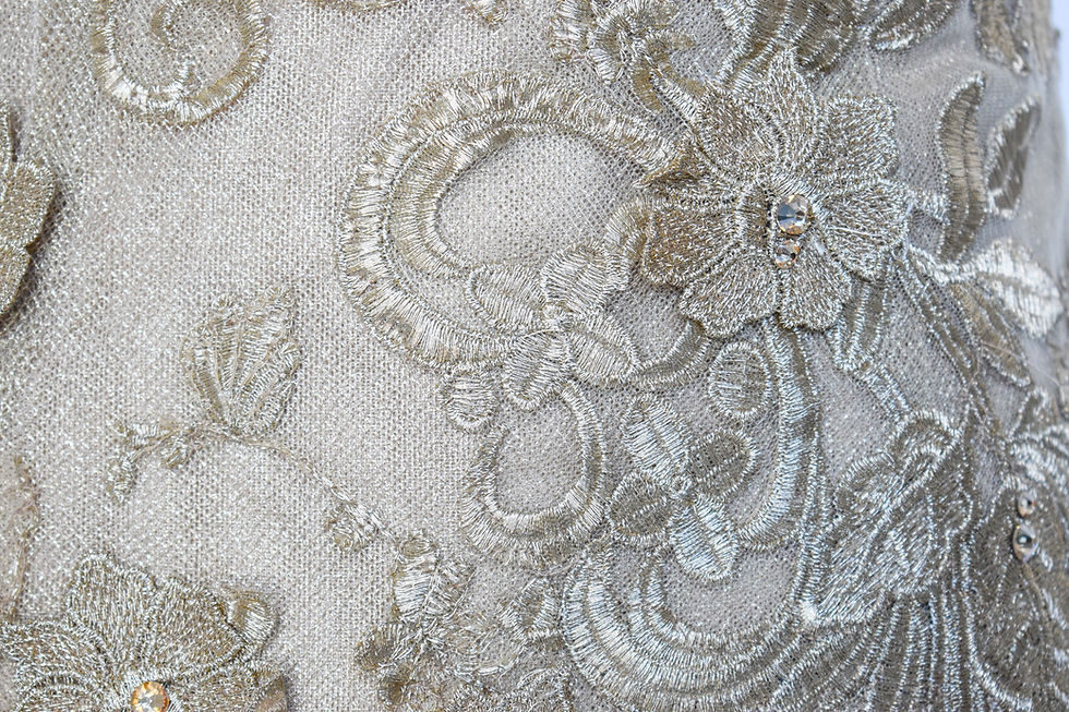 Thumbnail: Designer Gold Dress- Size 4