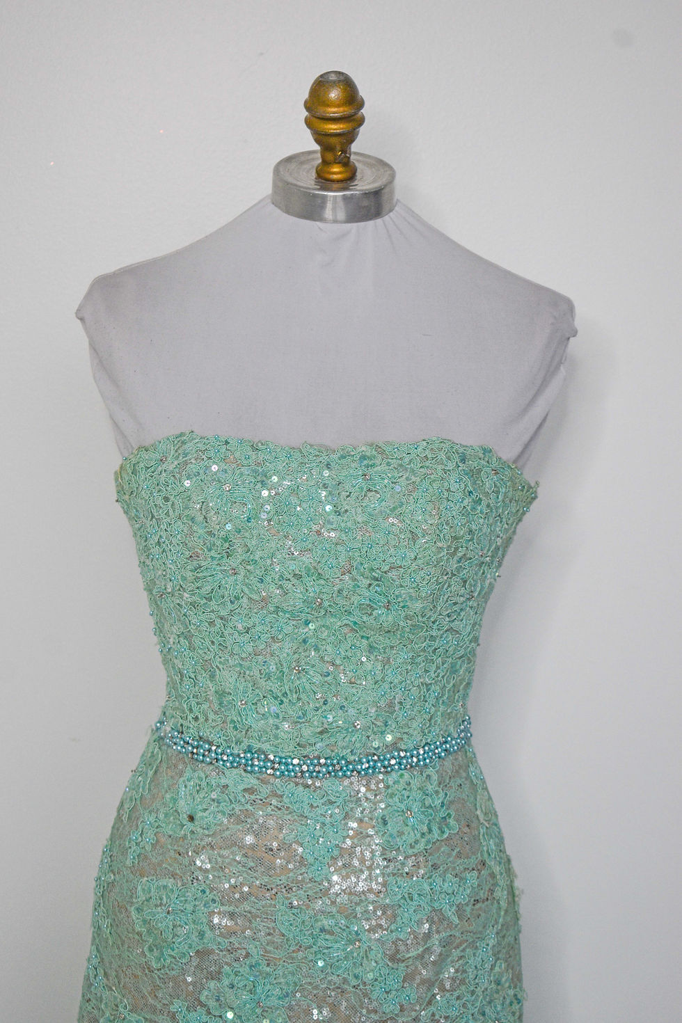 Thumbnail: Sherri Hill Teal/Nude- Size 4