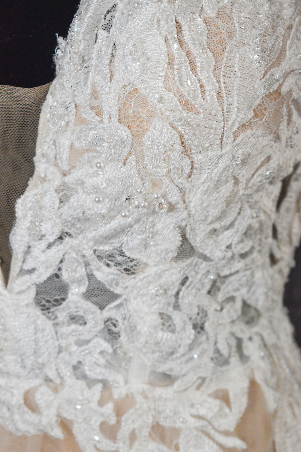 Thumbnail: Ivory/Taupe Wedding Gown- Size 4