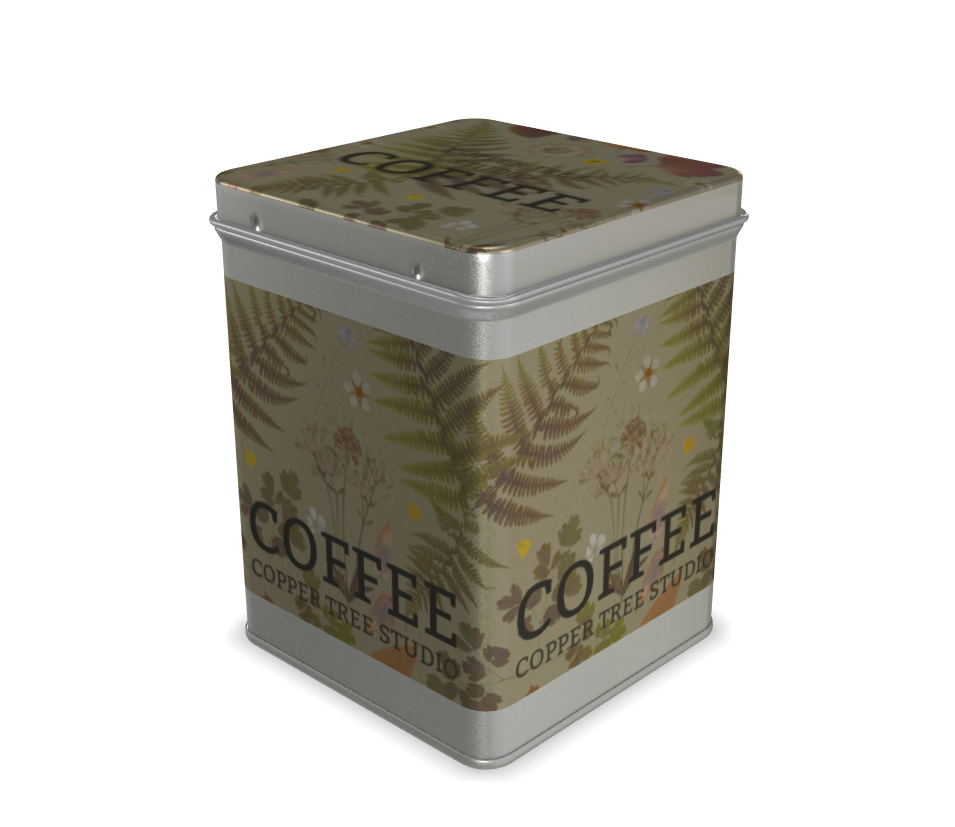 Thumbnail: Coffee Tin In The Garden Preserve Pattern In The Shade Caramel