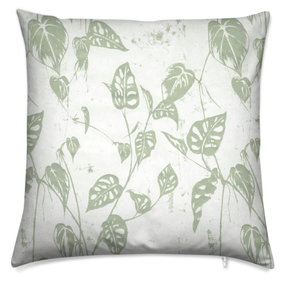 Thumbnail: Cushion In The Rainforest In Relief Pattern In The Shade Moss