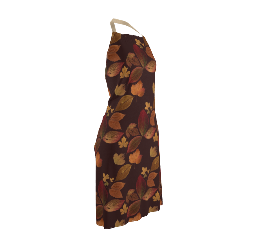 Thumbnail: Apron In The Fallen Amber Pattern In The Shade Cranberry