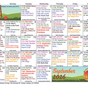 September 2026 Activities Calendar
