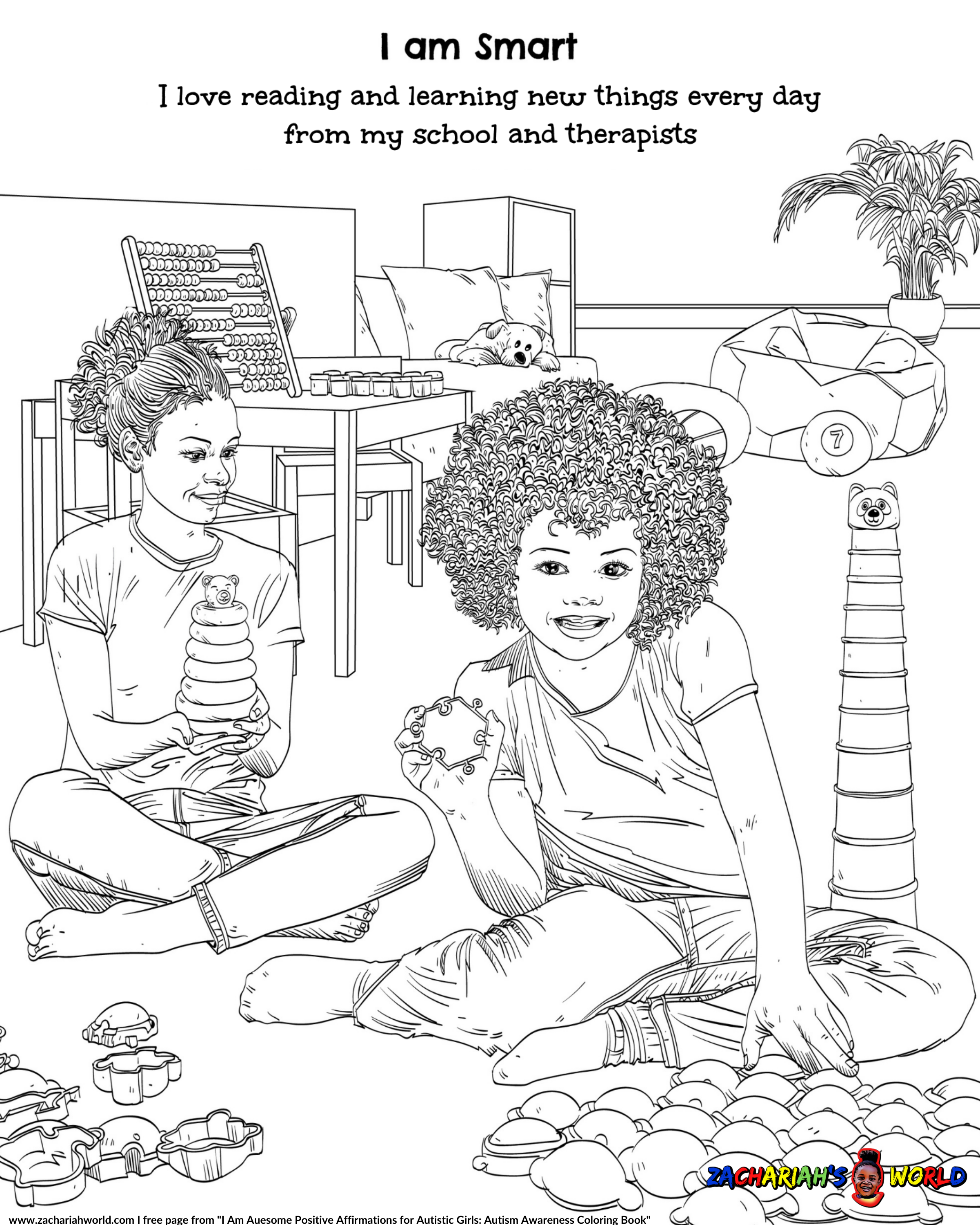Free Sample Page From "I Am Auesome Positive Affirmations for Autistic Girls"