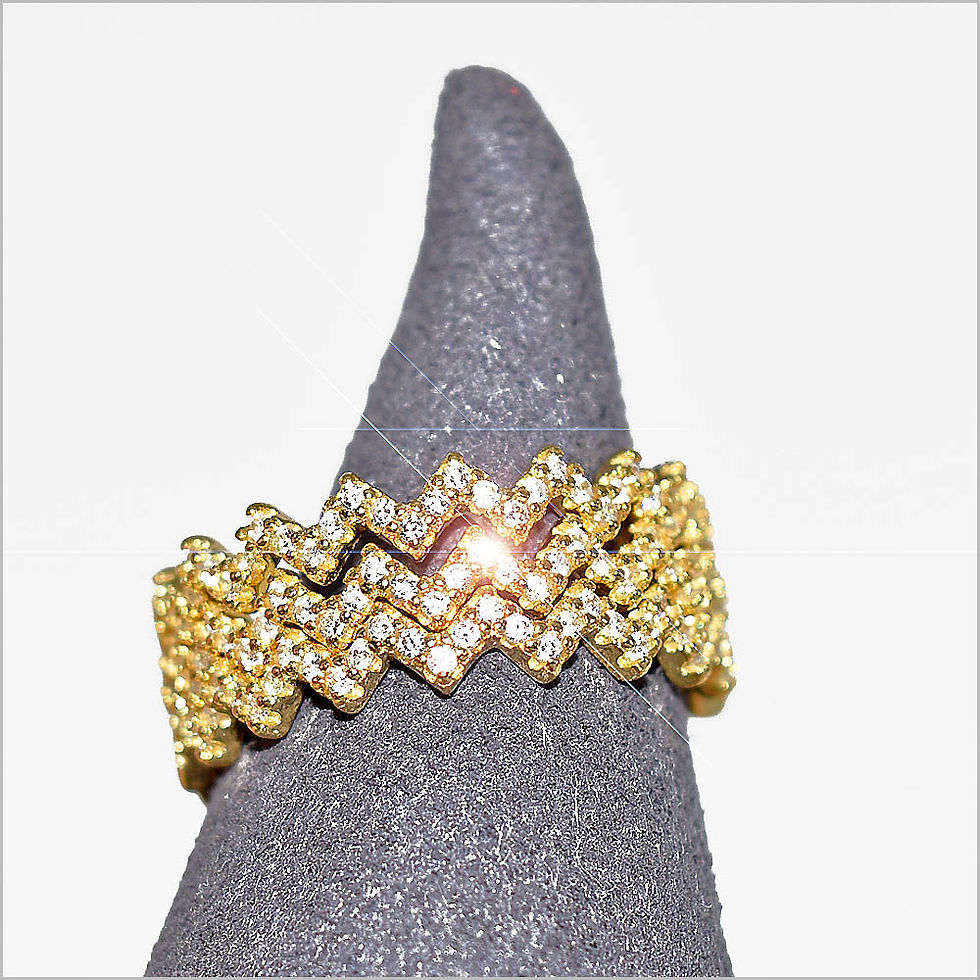 Miniaturbild: Fedine Zig Zag con zirconi bianchi diam. 12-14-16-18 (4 pz.)