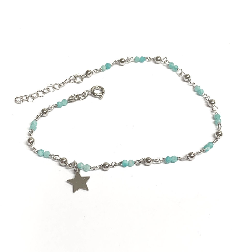 Miniature : Cavigliera con pietrine color e stella pendente