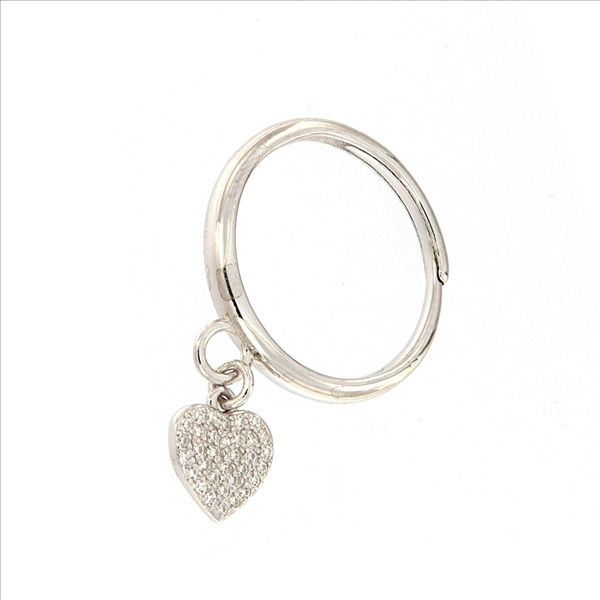 Miniature : Anello regolabile con cuore zirconato 