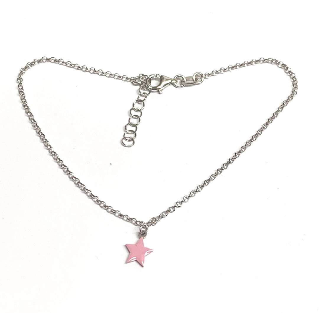 Cavigliera rolò leggera con stella smaltata