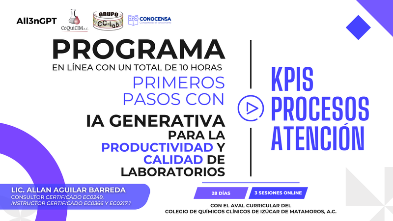 Banner promocional del Programa en Actualización en Tecnología para el Trabajador de la Salud, impartido en línea por el Lic. Allan Aguilar Barreda. 