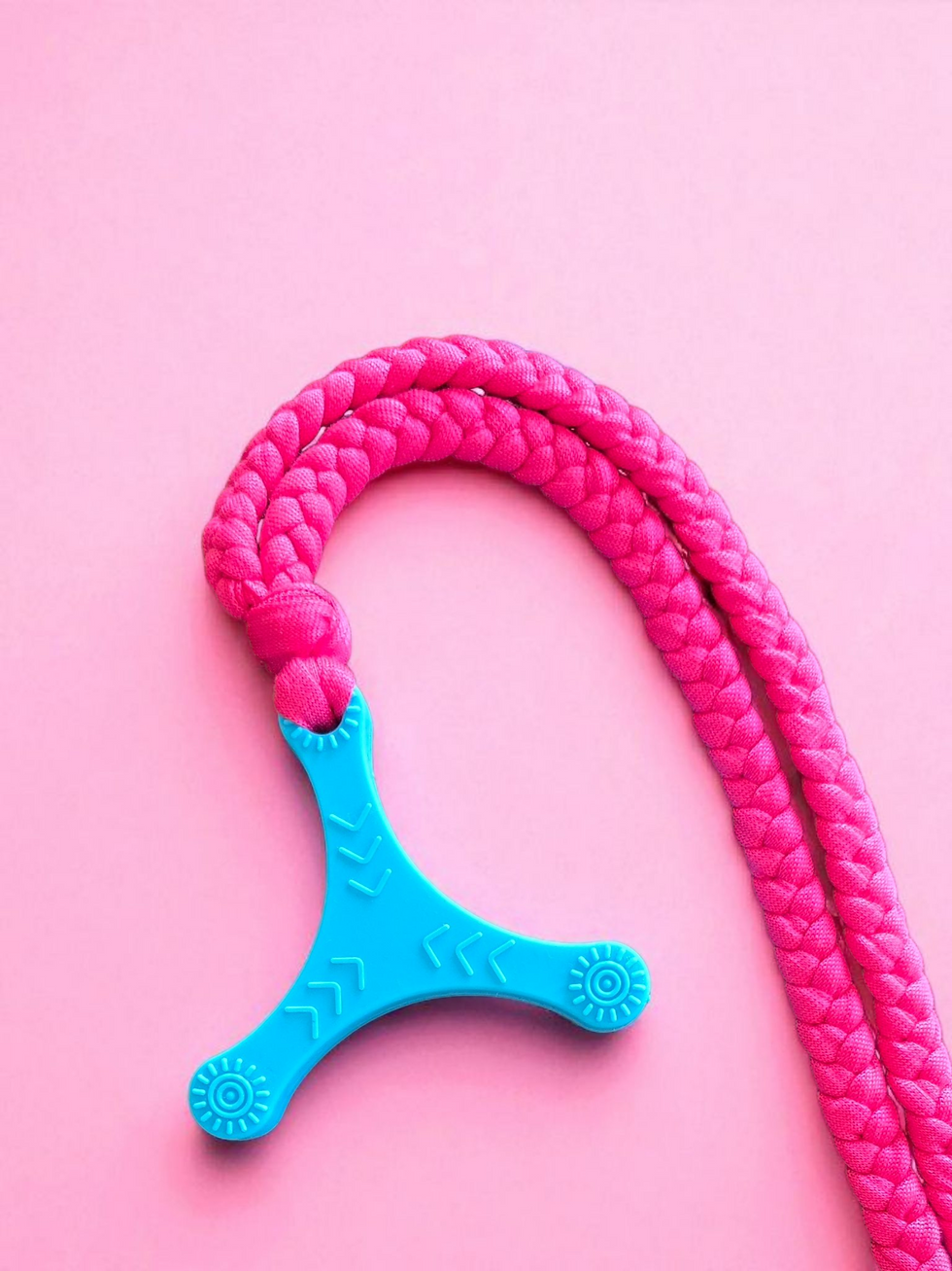 Thumbnail: Silicone Three Point Fabric Chew Necklace Chewelry 