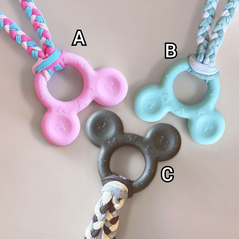 Thumbnail: 1x Silicone Fabric Mouse chew Necklace Chewlery Sensory Fidget ADHD Autism