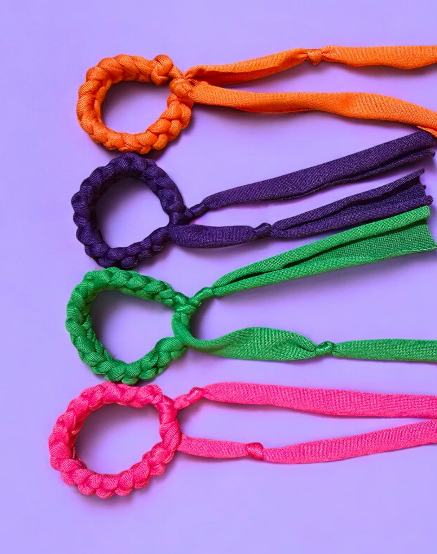 Fabric Chew Bracelet T-shirt Material Extra Long Ends One Colour