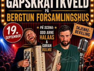 Inviterer til Gapskrattkveld på Bergtun Forsamlingshus