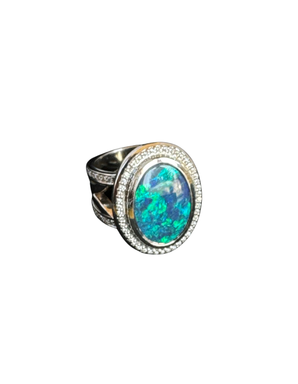 Thumbnail: 18k Gold Black Opal Ring