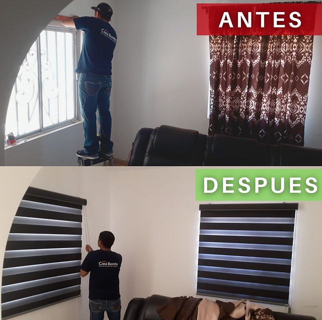antes y despues con persianas sheer modernas