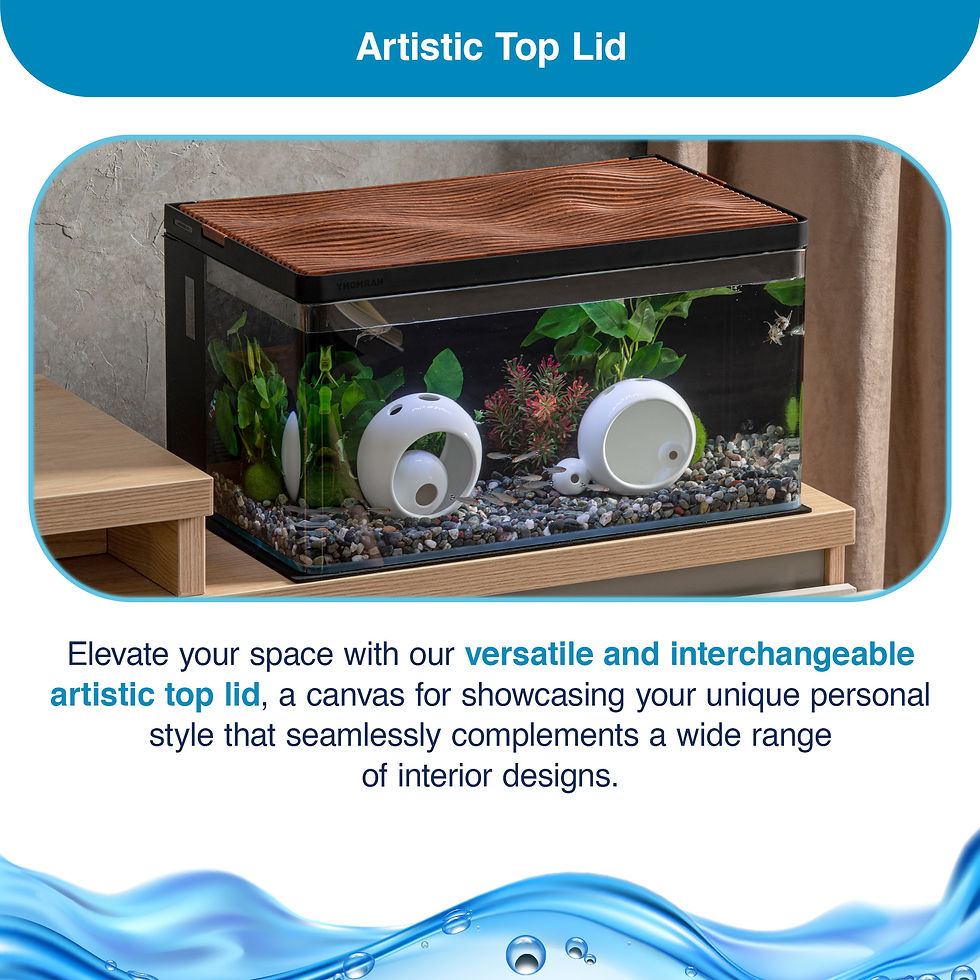 Thumbnail: Artistic Design Wood Grain Wavy Grid Top Lid for Clairnara Harmony Tank
