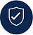 Minimal modern shield security icon, whi
