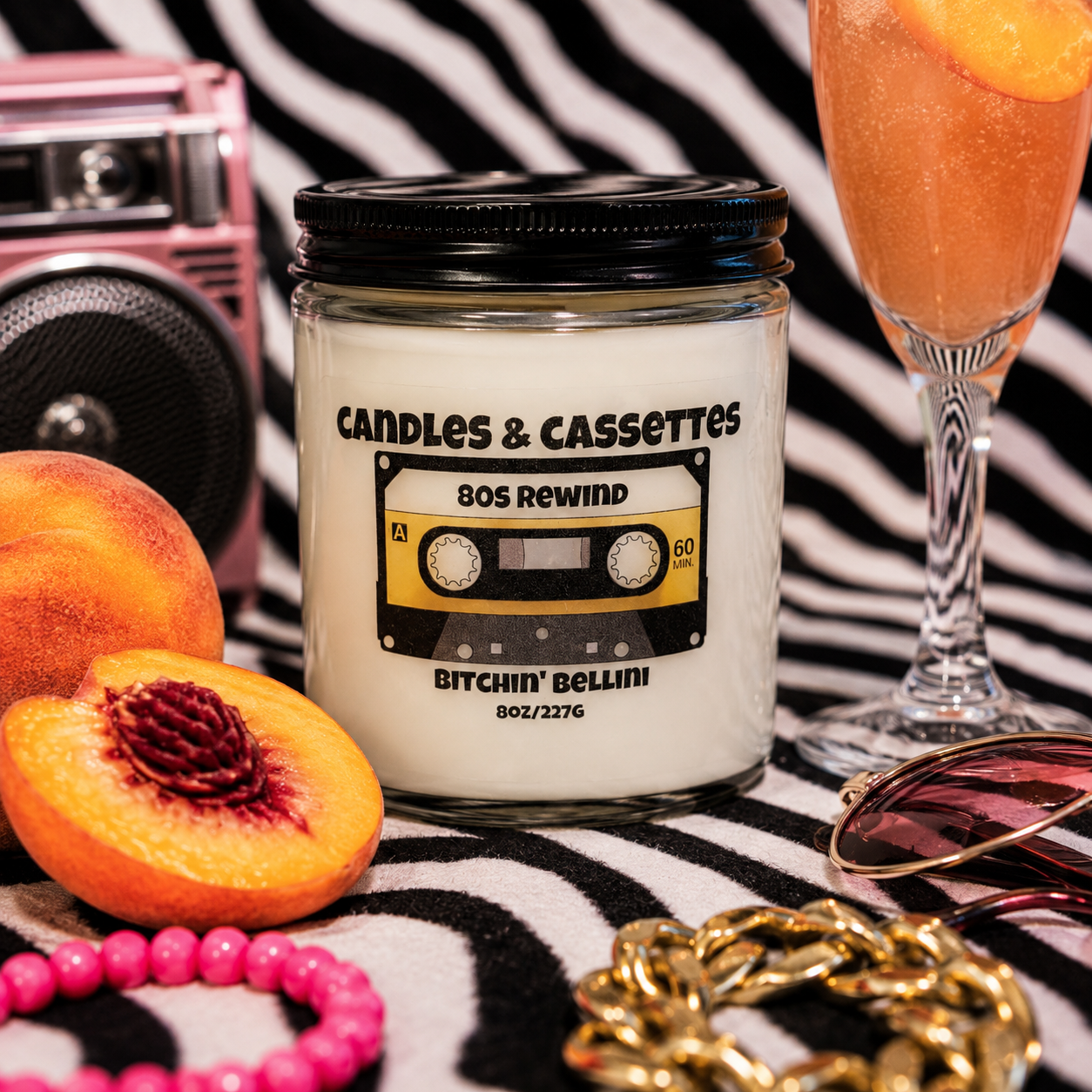 8oz. Bitchin' Bellini 80s-inspired candle.