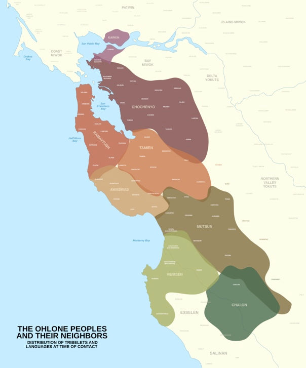 A map of Native land in the Bay Area