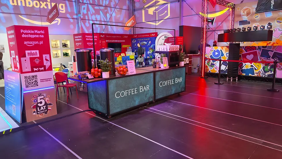 duży bar kawowy na event