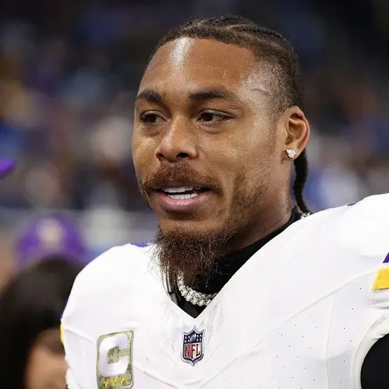 Justin Jefferson, Vikings WR with his helmet off.