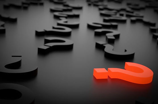 Red question mark among gray question marks