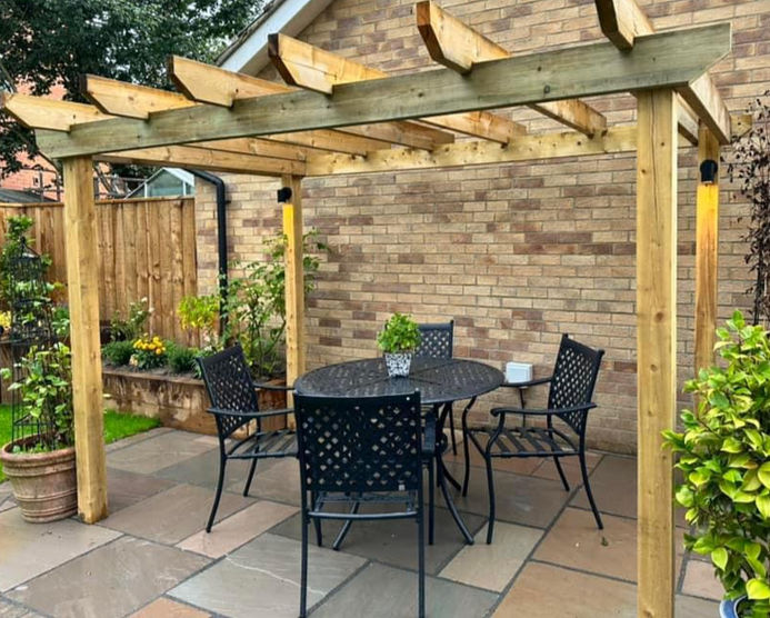 Cosy seating area with a Pergola