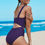 Thumbnail: Twisted Ruched Hollow Out One-piece Swimwear