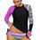 Thumbnail: Contrast Purple Detail Long Sleeve Tankini Swimsuit
