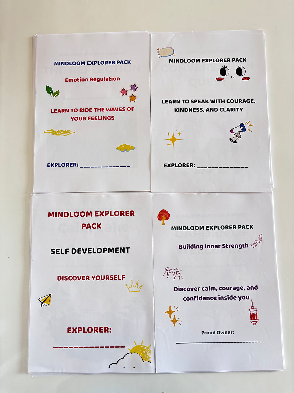 Thumbnail: Kid’s Worksheet Pack -Mindloom Explorer  – Adventures in Feelings & Growth