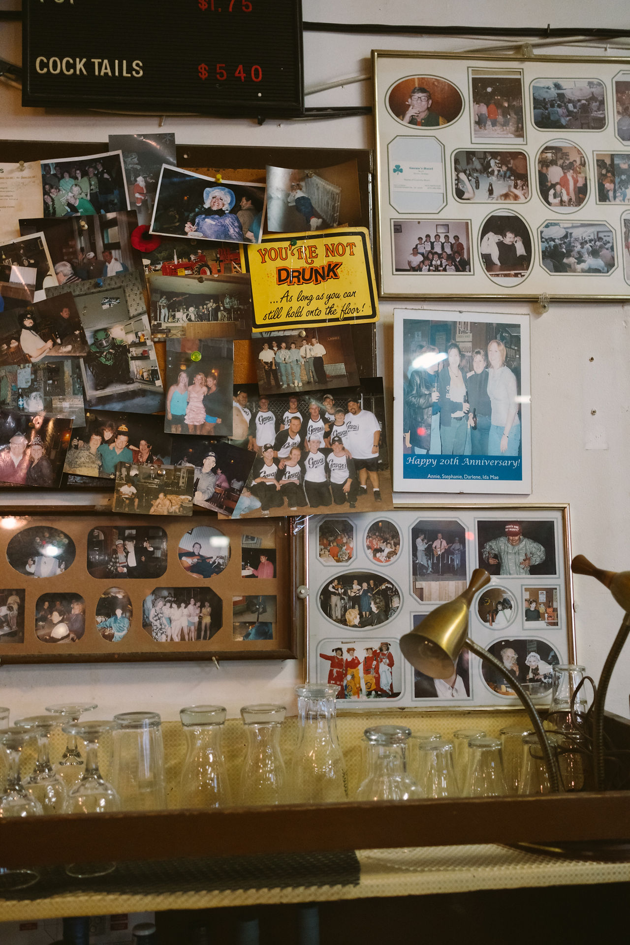 Detail shot of behind the bar at Gavan's Hotel