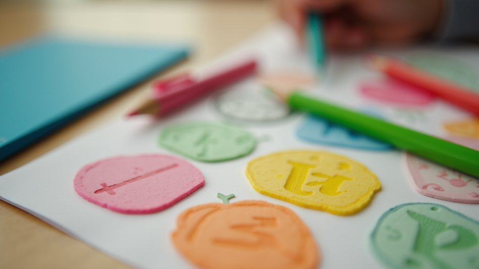 Close-up view of colorful educational materials designed for young children