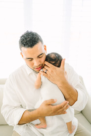 lifestyle newborn photography session in a studio Jacksonville, Florida