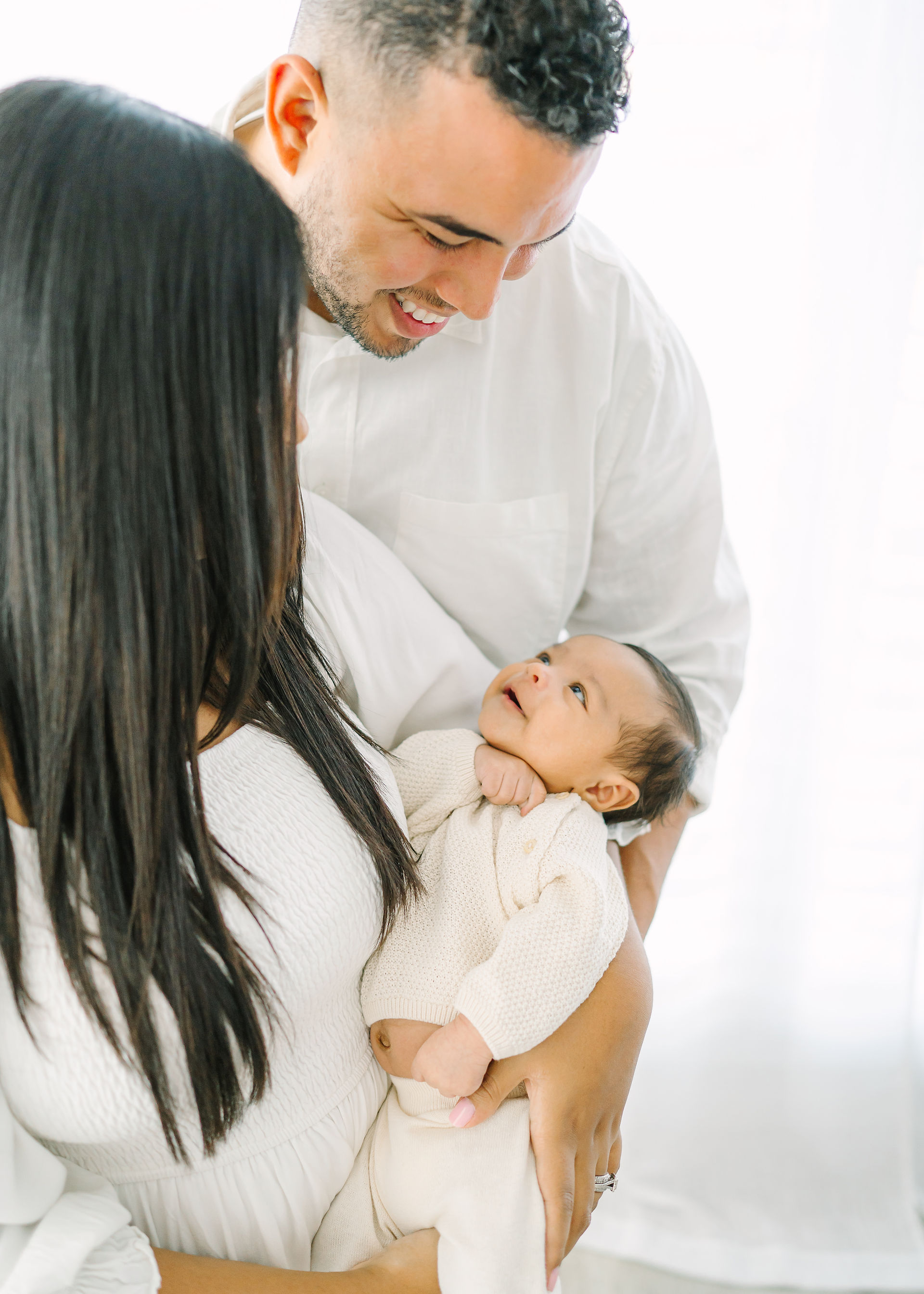lifestyle newborn photography session in a studio Jacksonville, Florida