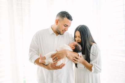 lifestyle newborn photography session in a studio Jacksonville, Florida