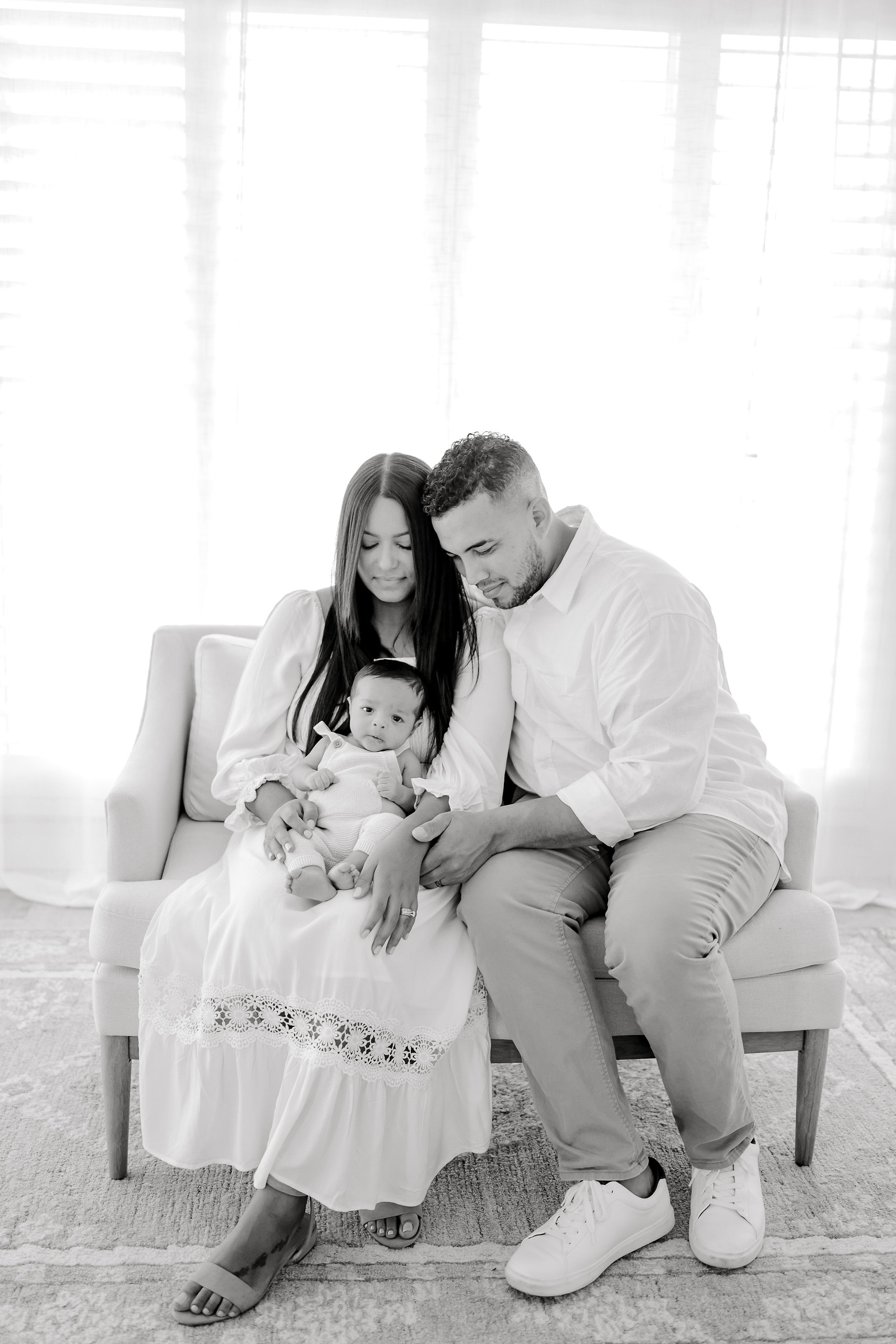 lifestyle newborn photography session in a studio Jacksonville, Florida