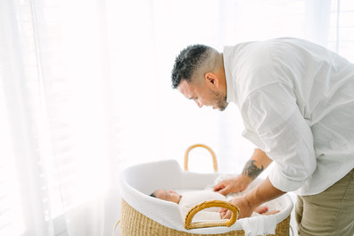 lifestyle newborn photography session in a studio Jacksonville, Florida