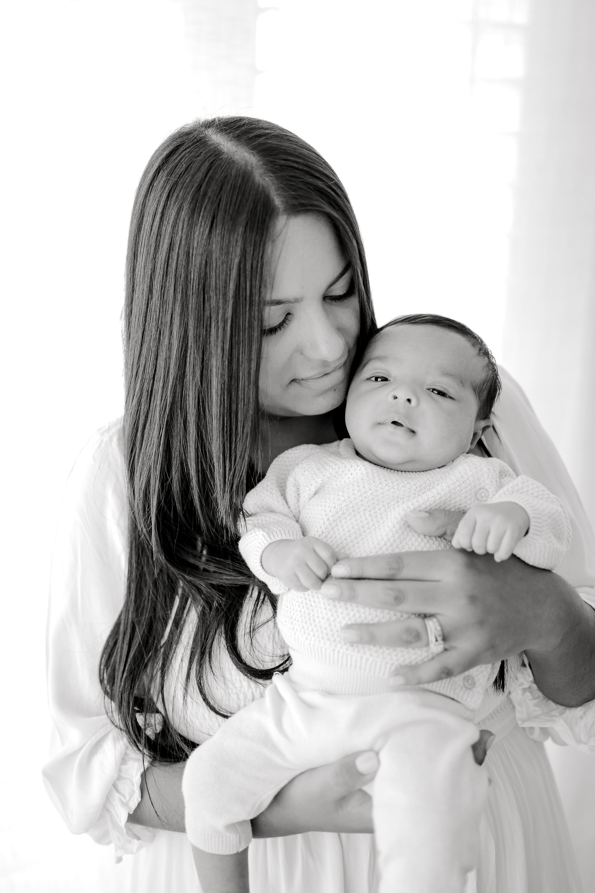 lifestyle newborn photography session in a studio Jacksonville, Florida