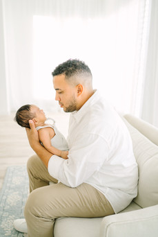 lifestyle newborn photography session in a studio Jacksonville, Florida