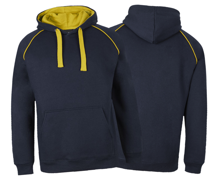 Thumbnail: 5x Contrast Fleecy Hoodie - Front Print