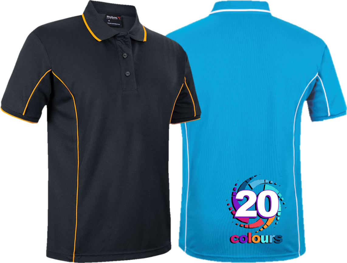 5x Podium S/S Piping Polo - Front Print