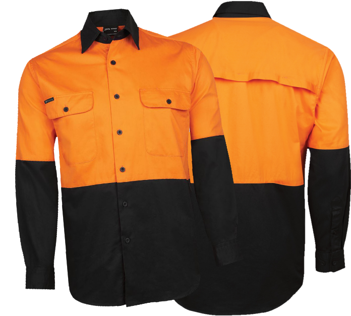 Thumbnail: 5x Hi Vis L/S 150G Work Shirt - Front Print