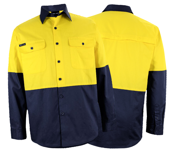 Thumbnail: 5x Hi Vis L/S 150G Work Shirt - Front Print