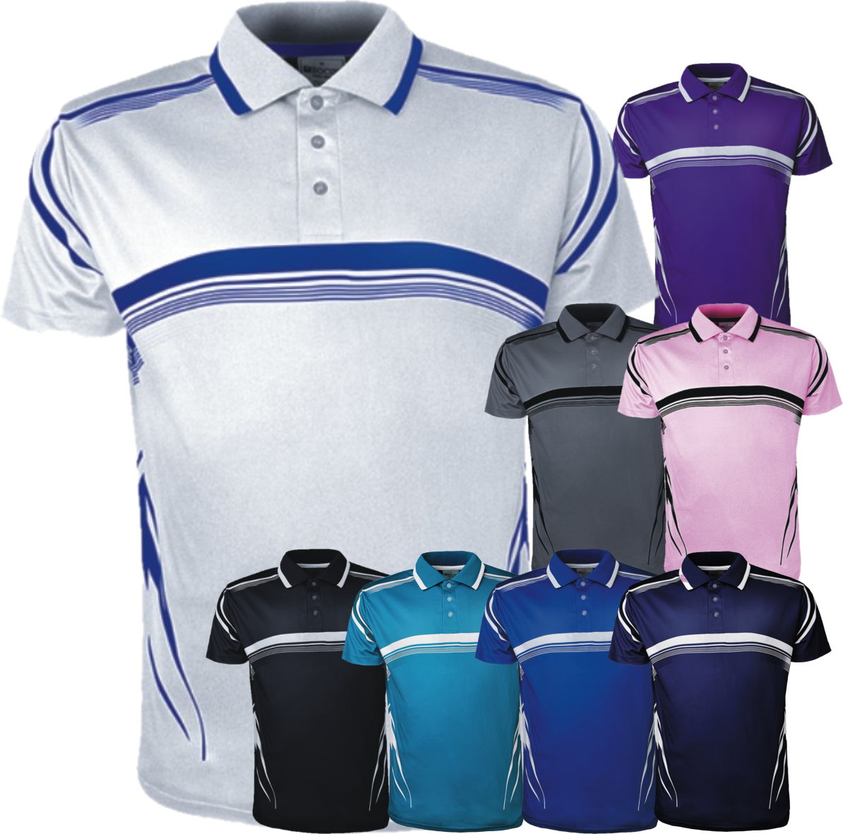 5x Adults Sublimated Gradated Polo - Front Print