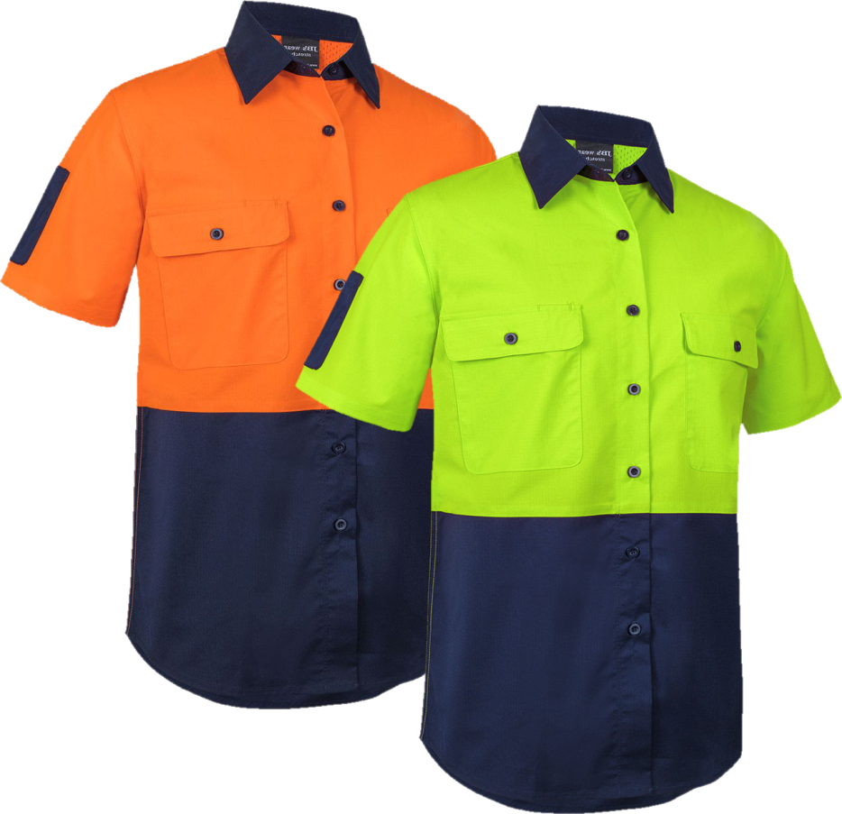 5x Hi Vis Class F RIpstop S/S Work Shirt - Front Print