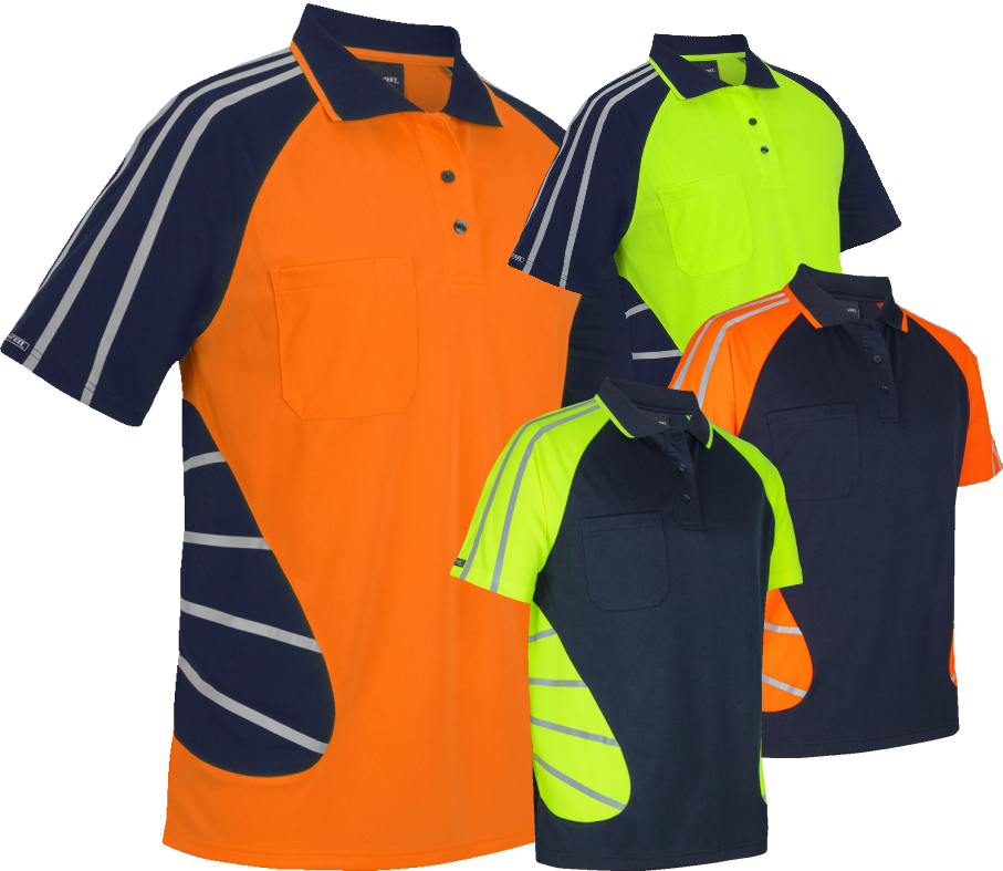 5x Street Spider Polo with Reflective Stripes - Front Print