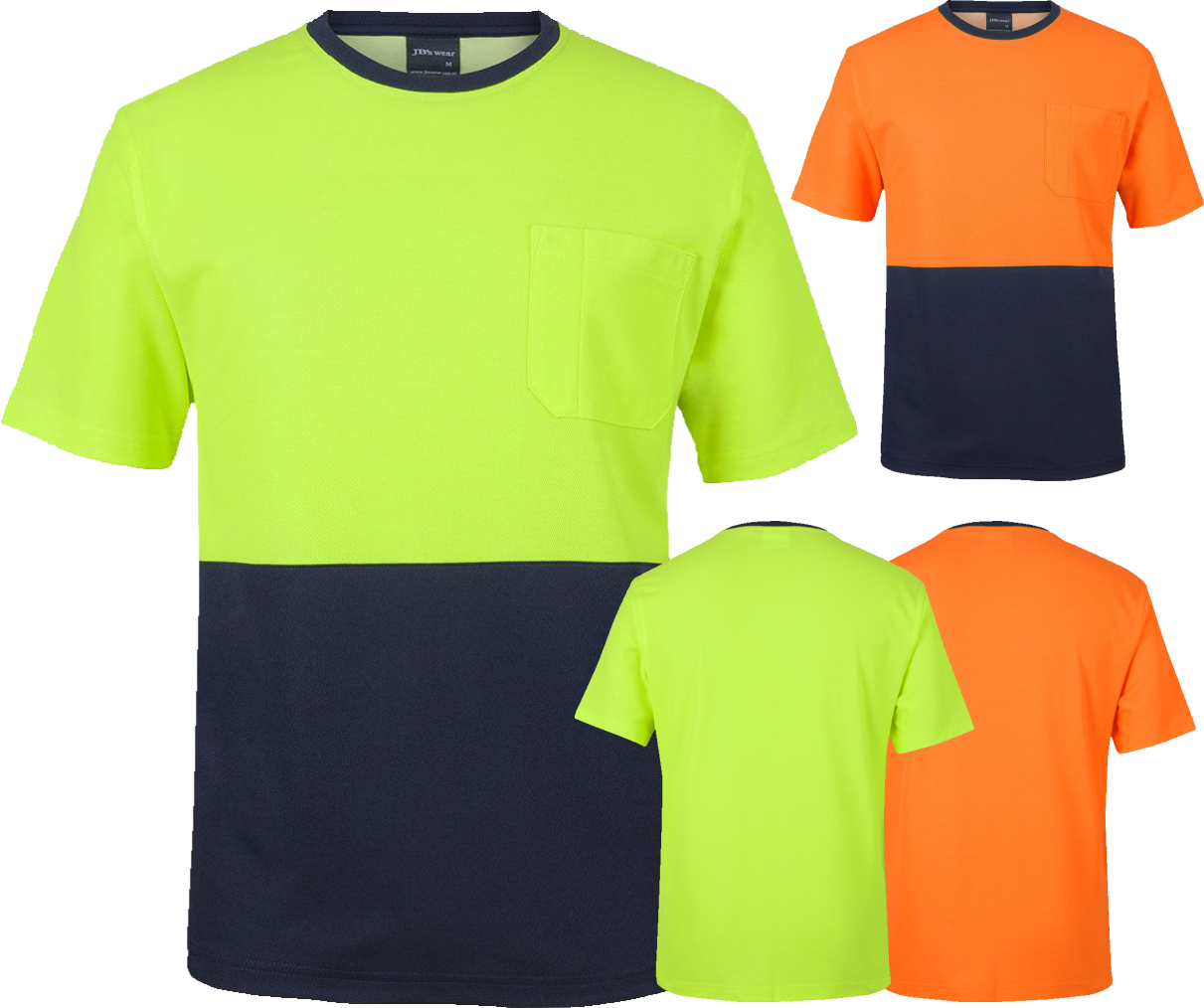 5x Hi Vis Cotton Back Tee - Front Print