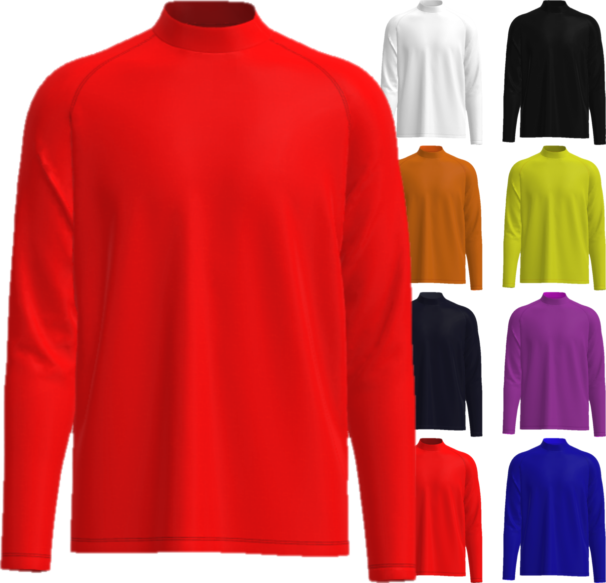 5x Mens Long Sleeve Rashie - Front Print