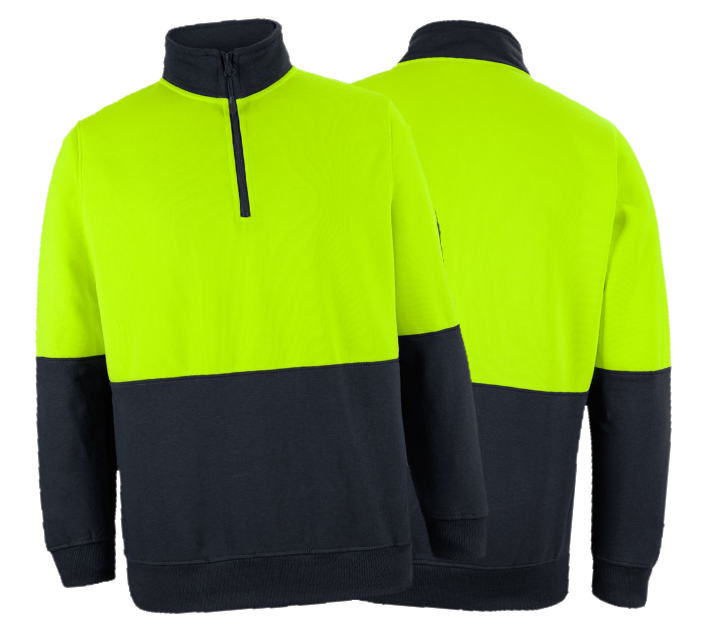 Thumbnail: 5x Hi Vis 1/2 Zip Fleecy - Front Print